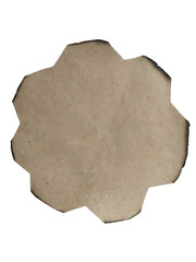 A light brown cloud shaped paper cutout isolated on transparent background