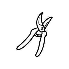 Pruning Shears Garden Tool Line Art