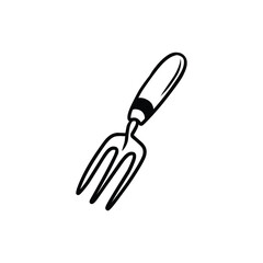 Small Hand Fork Cultivator Line Art