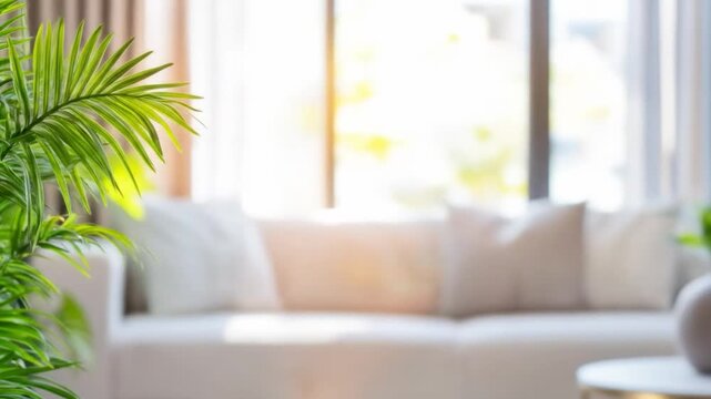 Smart home lighting control system with plant and bright sunlight