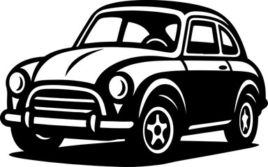 Cute Retro City Car With Rounded Body And Friendly Compact Proportions