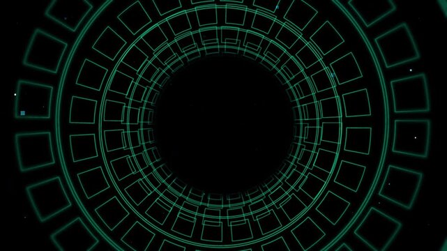 Pulsating Neon Grid Tunnel with Futuristic Symmetry and Vortex Depth