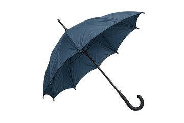 Blue umbrella open providing protection from rain, isolated object symbolizing bad weather safety