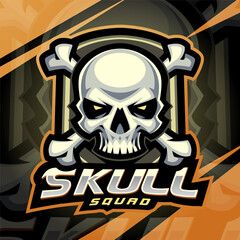 Skull squad esport mascot logo design