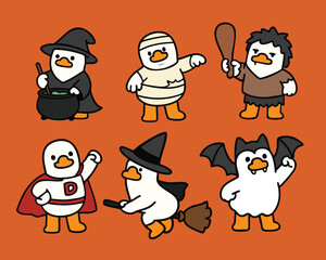 Halloween Duck ghost vector illustration cute cartoon