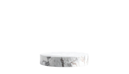 Fototapeta premium Minimalist Marble Pedestal for Product Display on White Background.