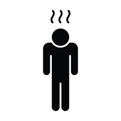 Depression icon. Simple solid style. Depression silhouette symbol design. Simple glyph illustration on white background.