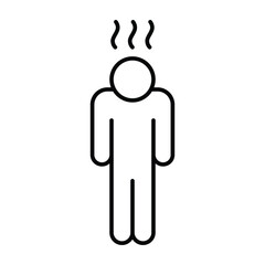 Depression icon. Simple outline style. Depression linear symbol design. Simple line illustration on white background.