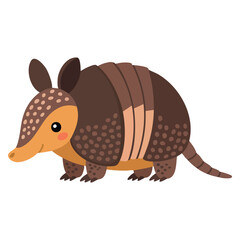 Armadillo on white background illustration isolated vector perfect for wildlife animal desert nature or educational themed creative artwork design
