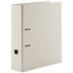 Empty white lever arch file for professional document management and archiving