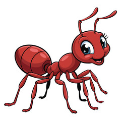 Big red ant vector illustration on white background suitable for cartoon insect animal nature or educational creative design and artwork themes