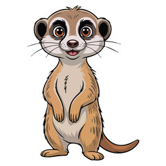 Close up meerkat illustration vector isolated on white background perfect for wildlife nature animal study educational or realistic creative artwork design