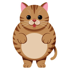 Cute cat standing on white background vector illustration isolated design perfect for pet animal cartoon character or playful feline themed artwork