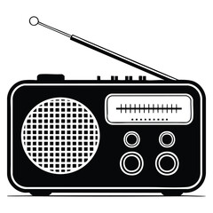 Electronic device radio icon vector illustration perfect for broadcast communication music or technology themed creative artwork and design concept