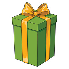 Gift green box vector design illustration isolated on white background perfect for celebration festive occasion birthday present holiday or decorative themed artwork
