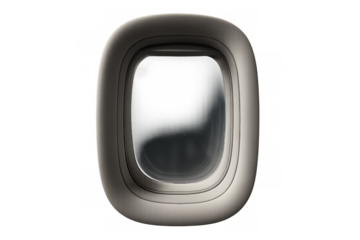 Airplane window offering a clear view, transparent background for travel and aviation concepts
