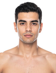 Obraz premium Portrait of a Young Man with Dark Hair and Eyes.