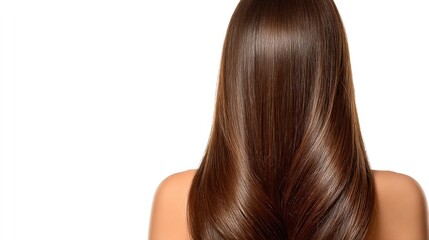 Beautiful, shiny hair flowing down a woman's back, showcasing healthy and vibrant locks.