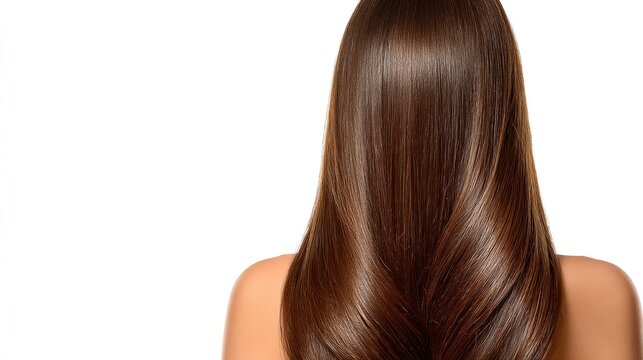 Beautiful, shiny hair flowing down a woman's back, showcasing healthy and vibrant locks.