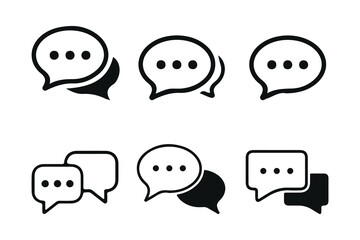 Minimalist Chat Bubble Icons. Chat Bubble Icon Set. Message, Talk, and Communication Symbols. Vector Illustration 