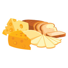 Illustration of a cheese on white background isolated vector design element perfect for food packaging recipe cooking or dairy product themed artwork