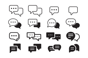 Chat Bubble Icons Set. Message, Communication, and Conversation Symbols. Vector Illustration eps 10