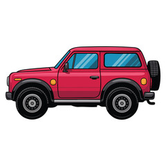 Illustration of a red car isolated on white background vector design perfect for automotive vehicle transport delivery or car themed creative artwork