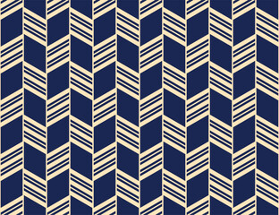Fototapeta premium Abstract geometric pattern. A seamless vector background. Golden and dark blue ornament. Graphic modern pattern. Simple lattice graphic design