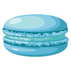 Illustration of blue macaron with cream vector isolated on white background perfect for dessert cafe bakery sweet snack or food packaging creative design