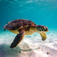 Fototapeta premium Turtle swimming underwater