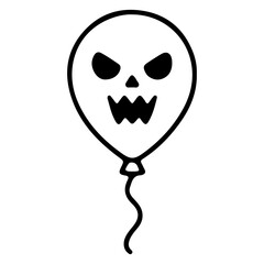 Black lines, ghost face balloon shape