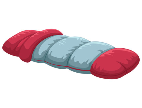 red and blue sleeping bag clip art preview