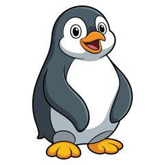 Isolated illustration of cute penguin vector design perfect for children cartoon animal character wildlife education or creative themed artwork