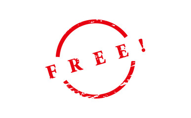 FREE! - Red Rubber Stamp with text FREE!
