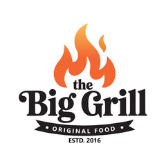 Hot grill logo vector templates