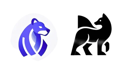 wolf and dog logo icon
