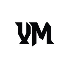VM monogram logo design letter text name symbol monochrome logotype alphabet character simple logo