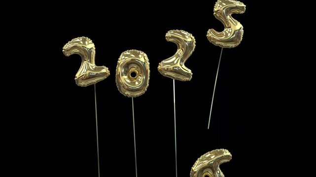 new year mylar balloon animation transition from 2