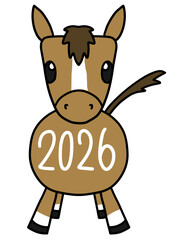 2026年の馬のイラスト