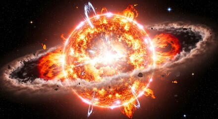 Stunning depiction of a supernova explosion in deep space, cosmic event.