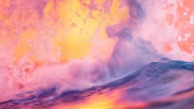 Abstract ocean wave with vivid colors and dynamic composition