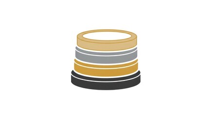 Isolated round tiers, vector design on white background