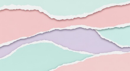 Fototapeta premium Pastel Torn Paper Background Abstract Design.