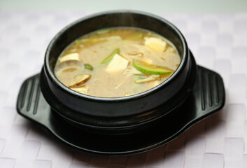 Traditional Korean Soybean Paste Stew Hot Pot