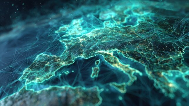 Digital network over Europe Data connectivity map - Powered by Adobe