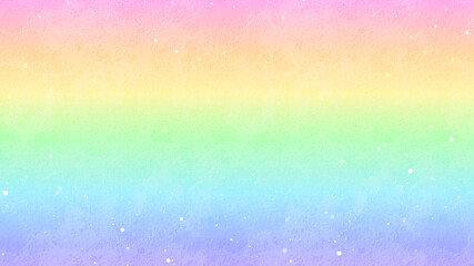 カラフルなグラデーションの背景　水彩　レインボー　虹色