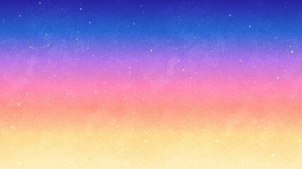 青とピンクと黄色のグラデーションの背景　水彩