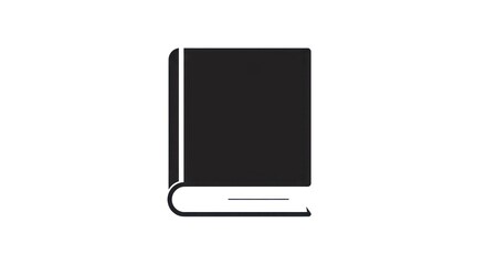 Simple black closed book on a white background, vector illustration