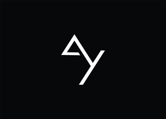 Minimal AY monogram logo on black