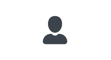 Simple person profile icon symbol on a plain white background